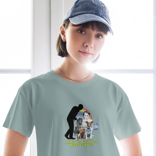 love kindness 100% Cotton Women’s crop top Mighty Shirt inspire