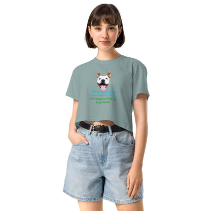 MightyShirt dog love rescue women's cotton crop top 