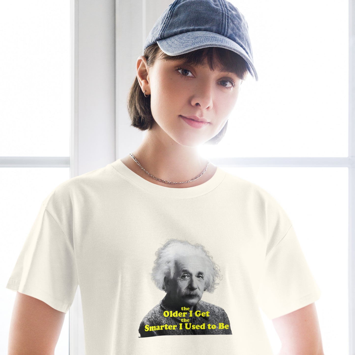 Einstein funny inspire love Cotton Women’s crop top Mighty Shirt