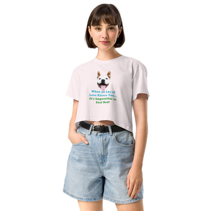 MightyShirt dog love rescue women's cotton crop top 