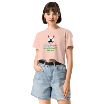 MightyShirt dog love rescue women's cotton crop top 