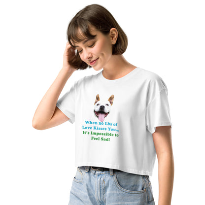 MightyShirt dog love rescue women's cotton crop top 