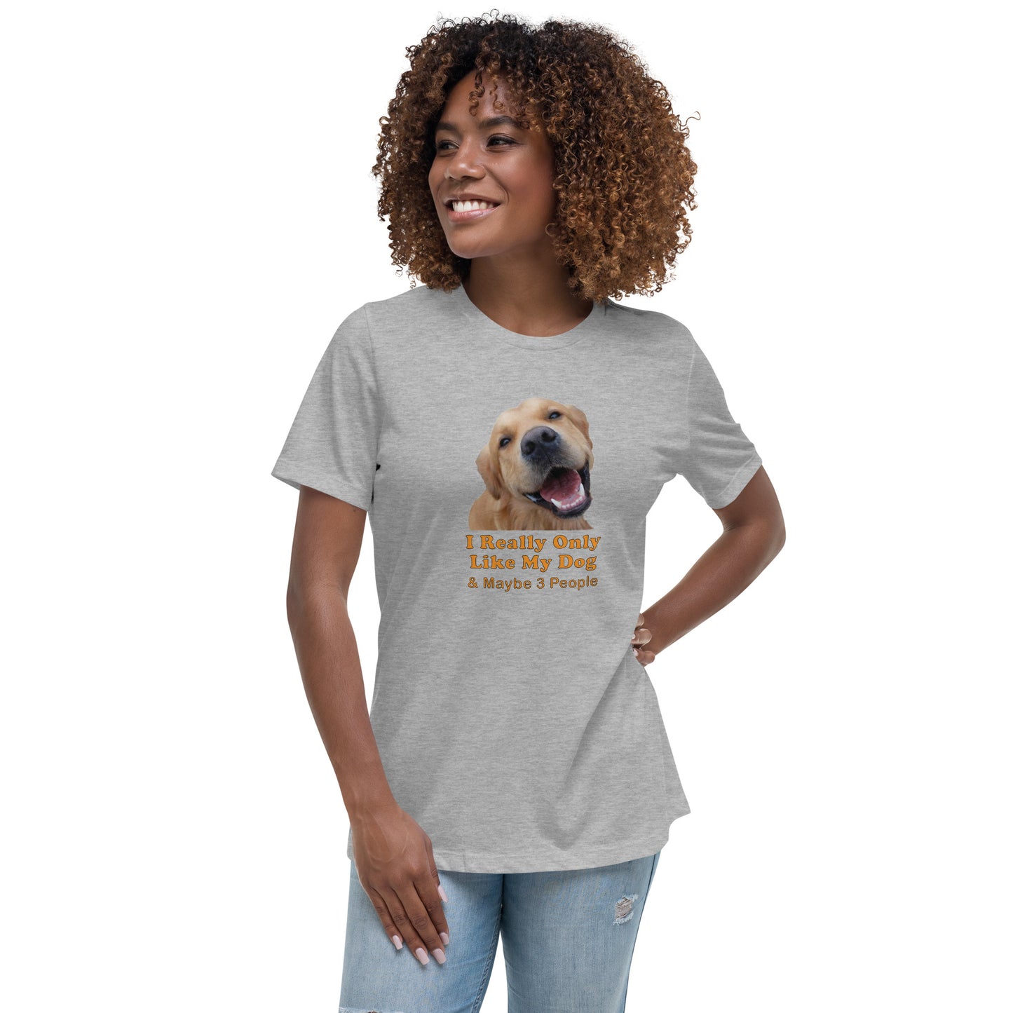 adopt dog rescue 100% Cotton Women's Relaxed T-Shirt Mighty Shirt