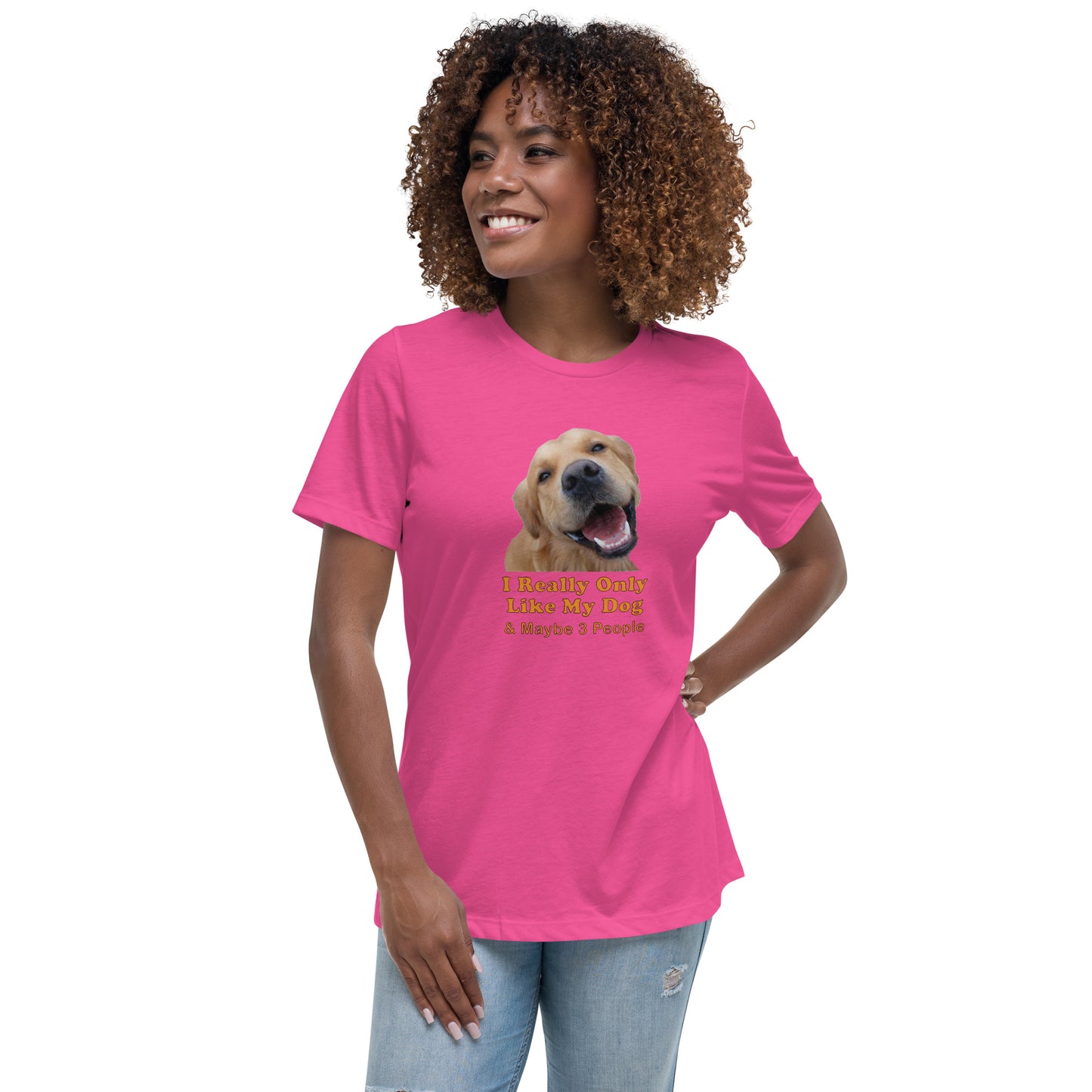 adopt dog rescue 100% Cotton Women's Relaxed T-Shirt Mighty Shirt