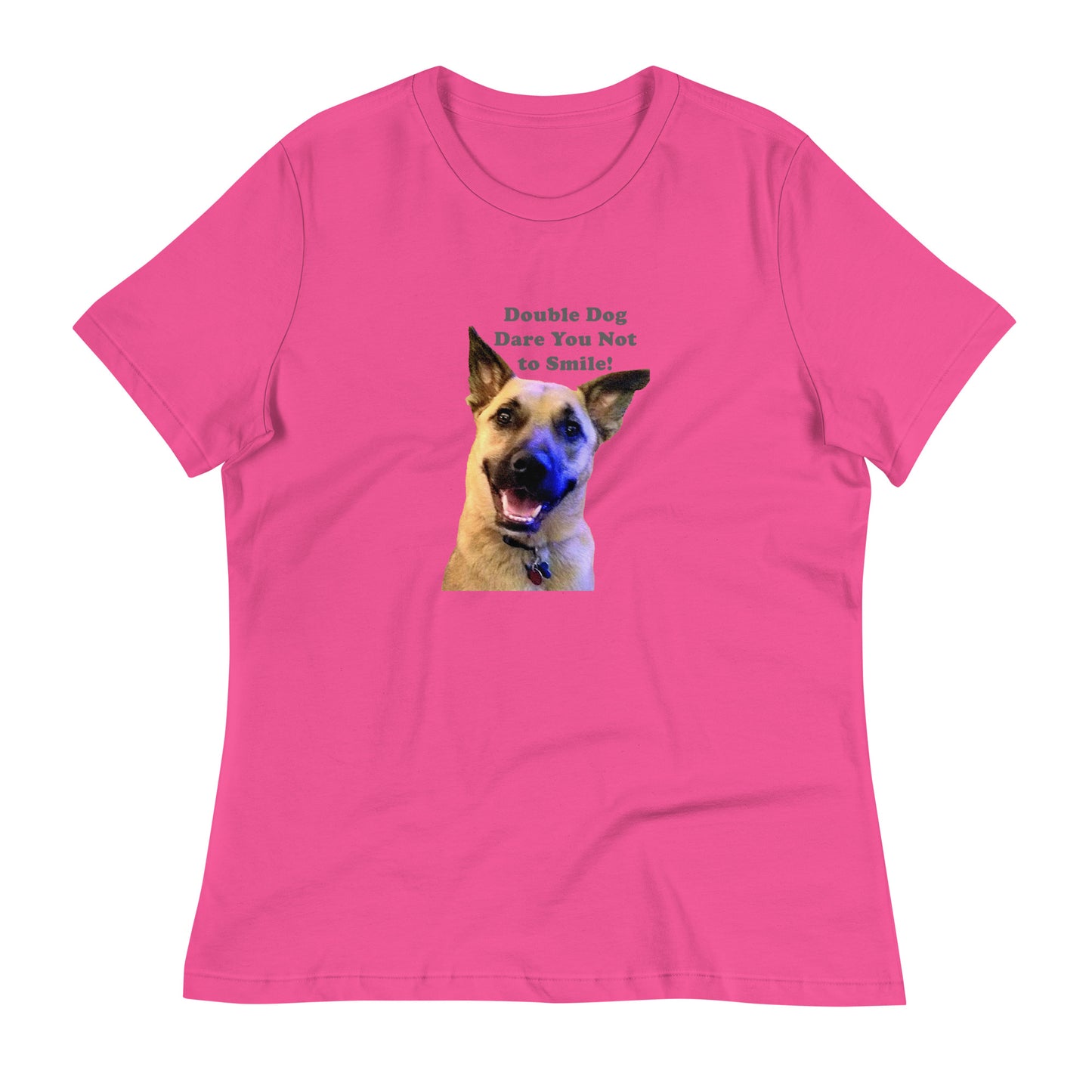 dare smile rescue dog MightyShirt funny women's premium cotton T-Shirt