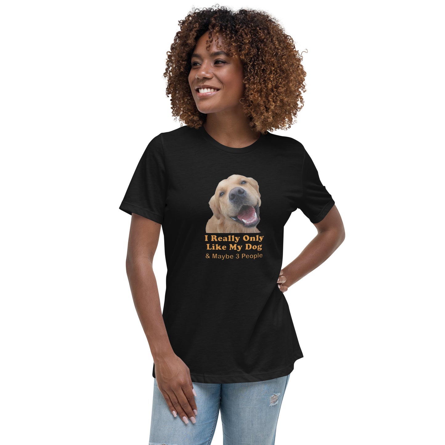 adopt dog rescue 100% Cotton Women's Relaxed T-Shirt Mighty Shirt