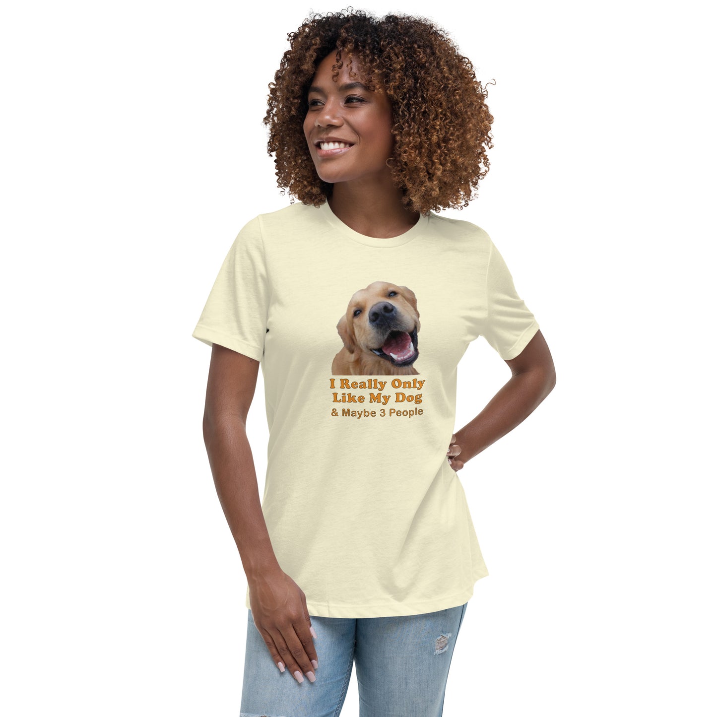 adopt dog rescue 100% Cotton Women's Relaxed T-Shirt Mighty Shirt