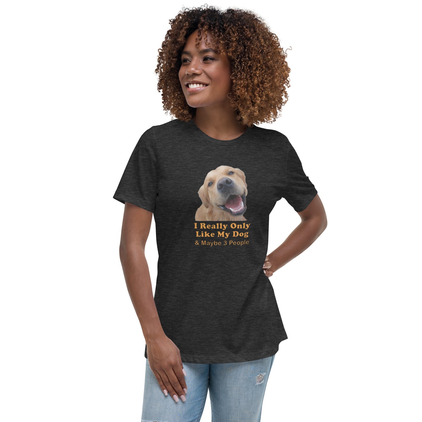 adopt dog rescue 100% Cotton Women's Relaxed T-Shirt Mighty Shirt
