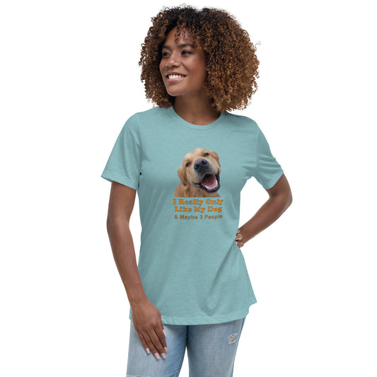 adopt dog rescue 100% Cotton Women's Relaxed T-Shirt Mighty Shirt