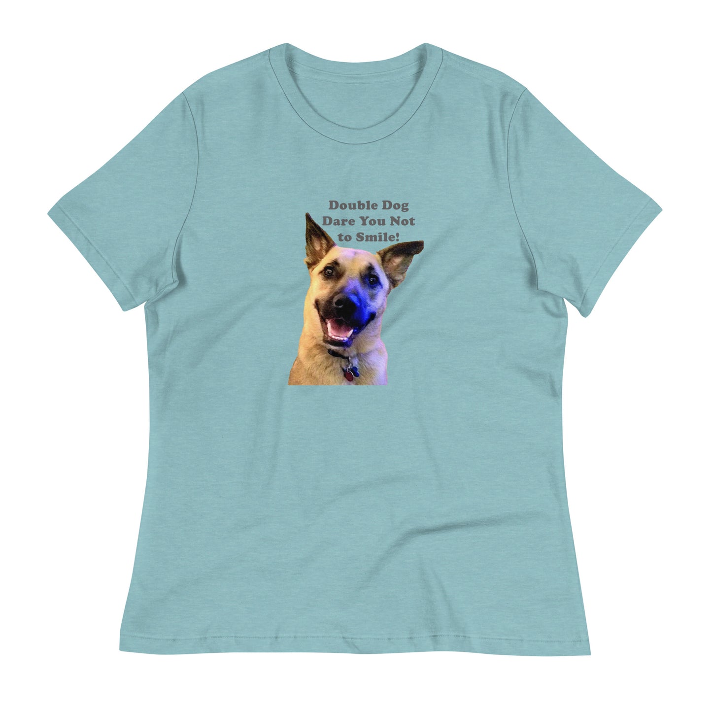 dare smile rescue dog MightyShirt funny women's premium cotton T-Shirt