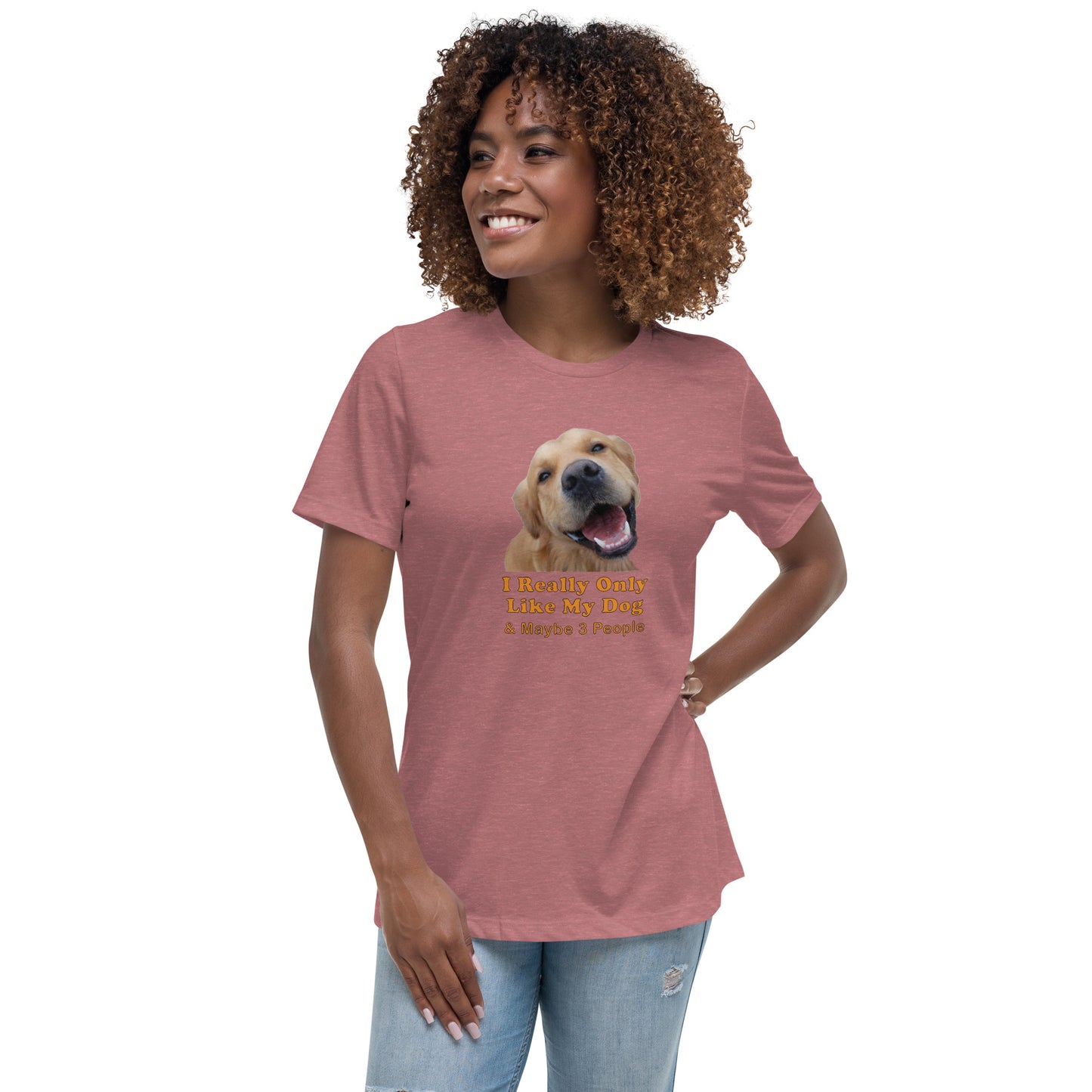 adopt dog rescue 100% Cotton Women's Relaxed T-Shirt Mighty Shirt