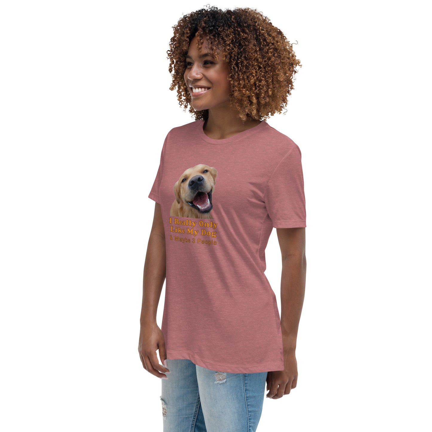 adopt dog rescue 100% Cotton Women's Relaxed T-Shirt Mighty Shirt