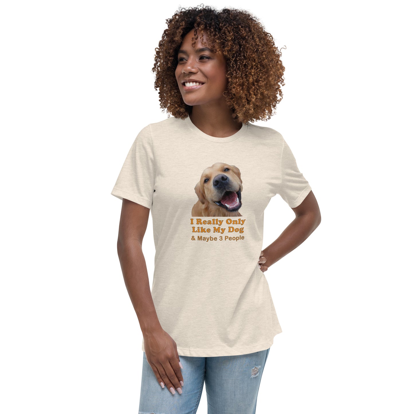 adopt dog rescue 100% Cotton Women's Relaxed T-Shirt Mighty Shirt
