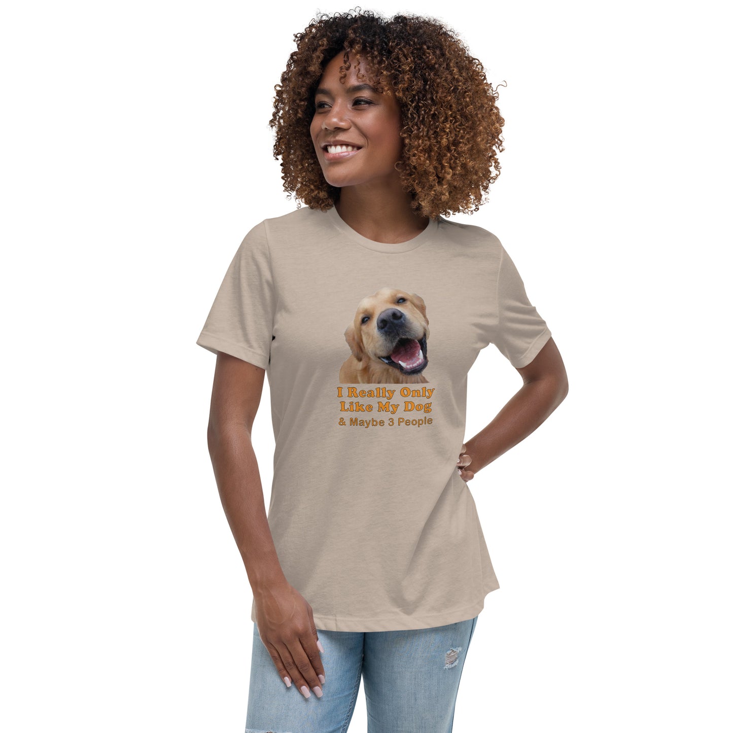 adopt dog rescue 100% Cotton Women's Relaxed T-Shirt Mighty Shirt