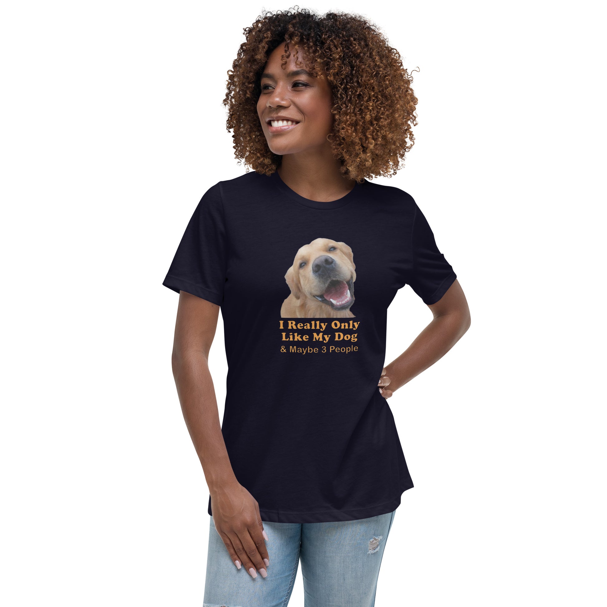 adopt dog rescue 100% Cotton Women's Relaxed T-Shirt Mighty Shirt