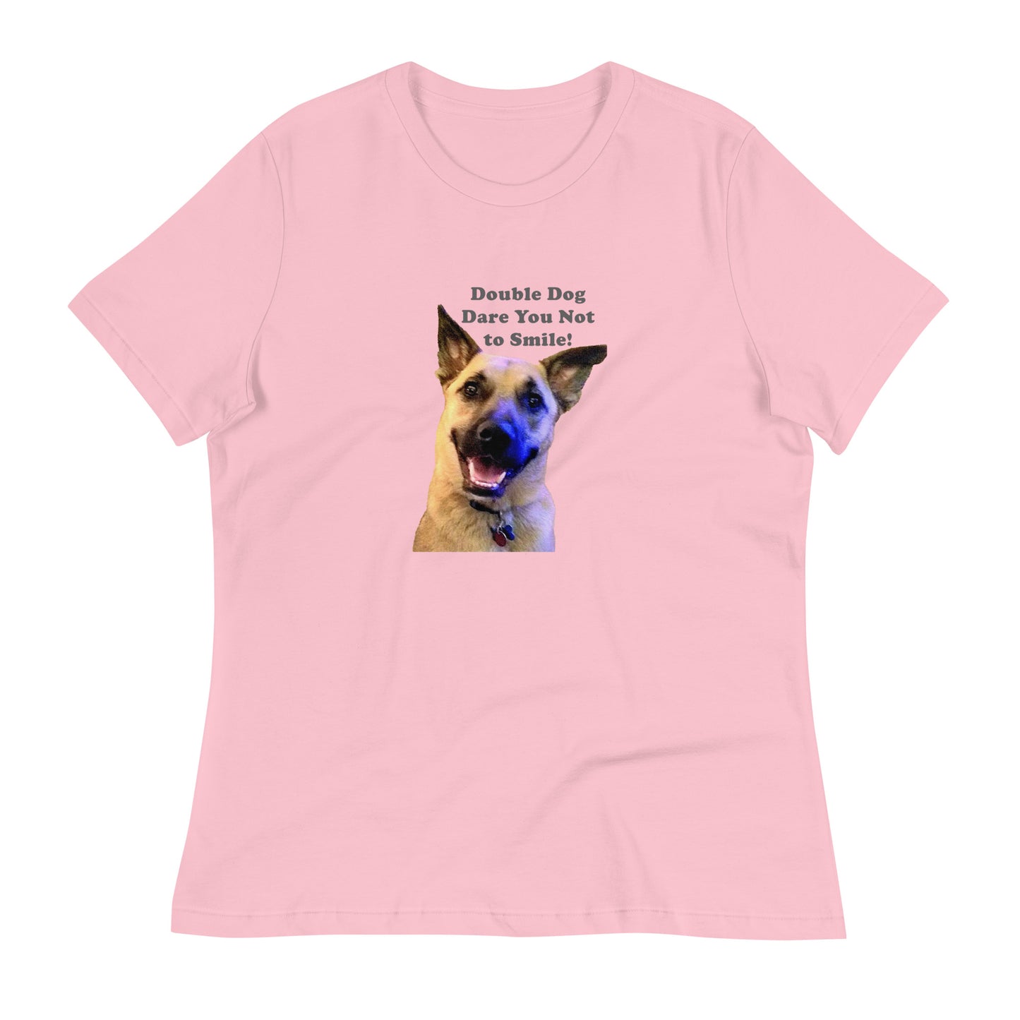 dare smile rescue dog MightyShirt funny women's premium cotton T-Shirt