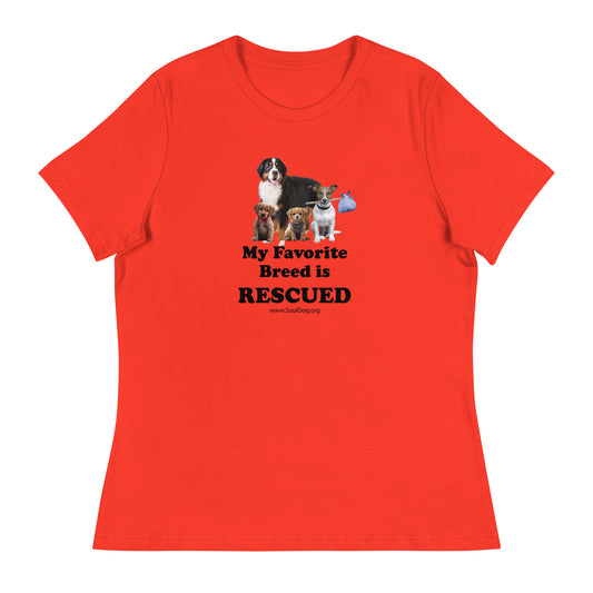 adopt dog rescue 100% Cotton Women's Relaxed T-Shirt mighty shirt love