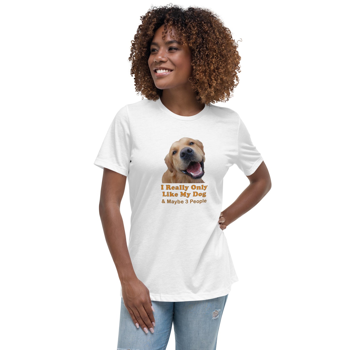 adopt dog rescue 100% Cotton Women's Relaxed T-Shirt Mighty Shirt