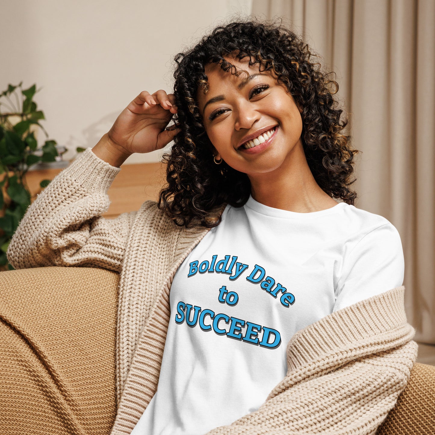 Boldly Dare to Succeed 100% Cotton Women's Tee by Mighty Shirt