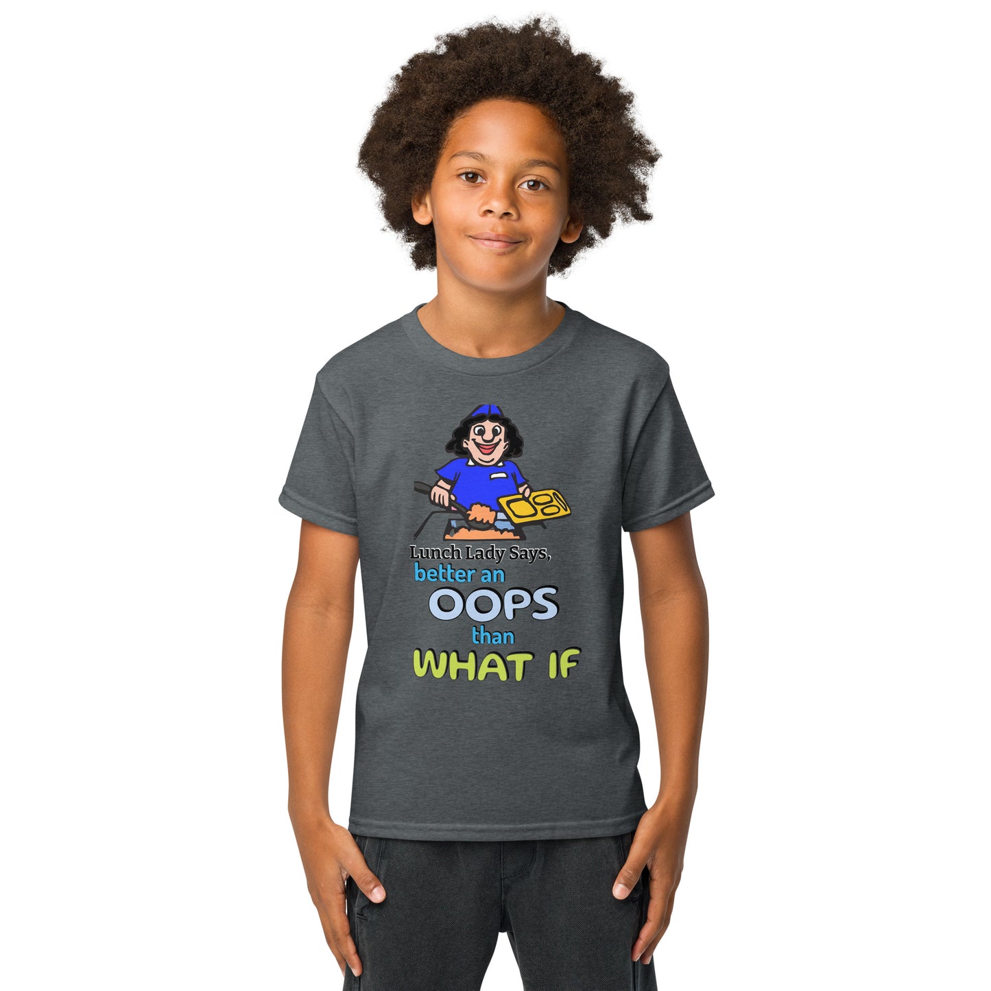 "Lunch Lady says" w/Funny Limerick Youth t-shirt w/Mighty Shirt Attitude