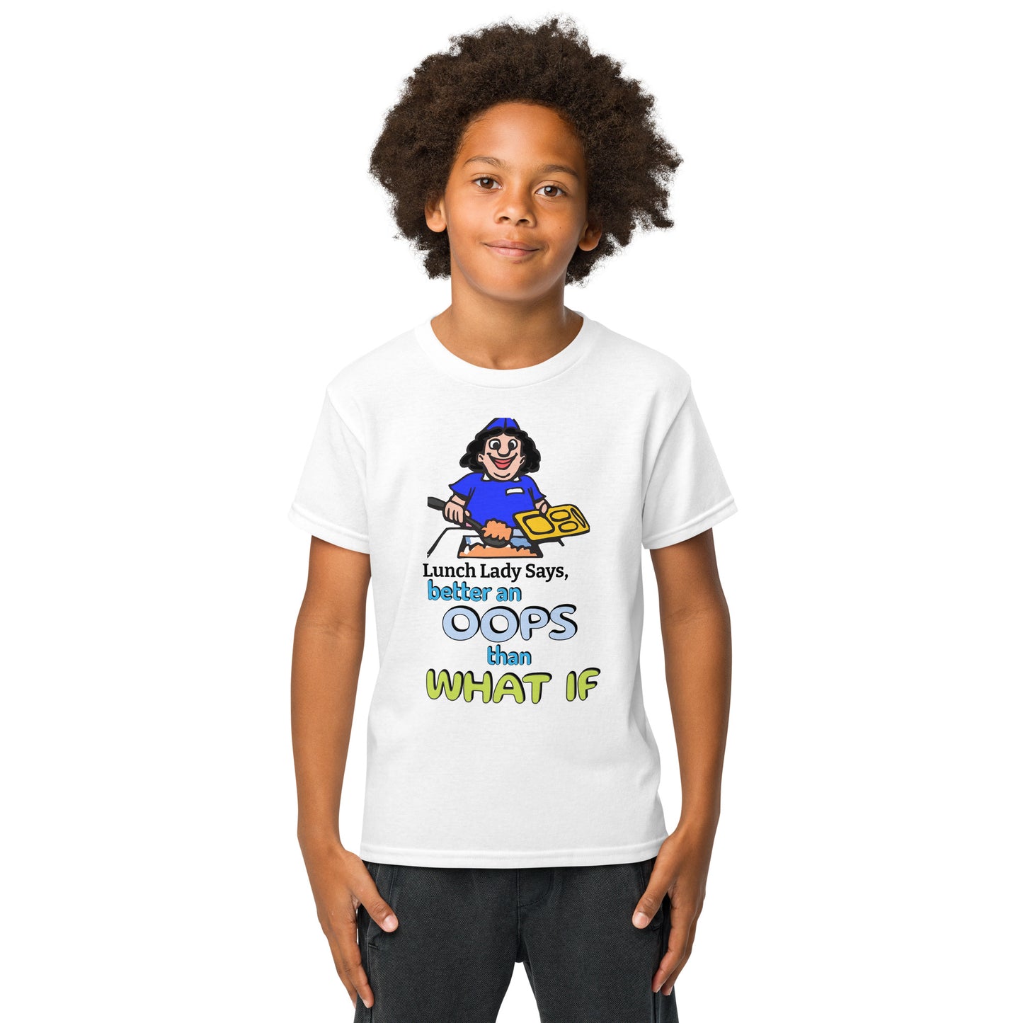 "Lunch Lady says" w/Funny Limerick Youth t-shirt w/Mighty Shirt Attitude