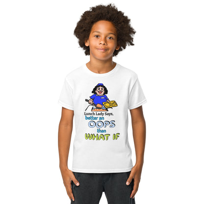 "Lunch Lady says" w/Funny Limerick Youth t-shirt w/Mighty Shirt Attitude